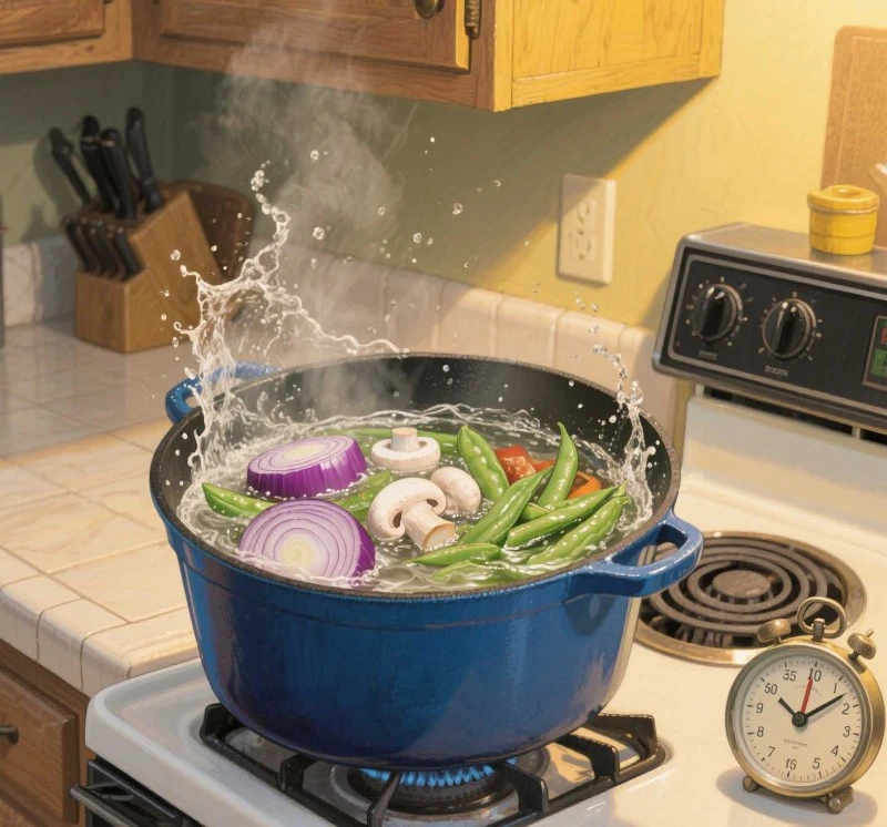 Frozen vegetable cooking time and texture control for preventing mushy results Frozen vegetable cooking time and texture control for preventing mushy results
